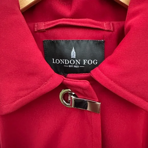 London Fog Women's Bold Red Trench Coat - Picture 2 of 10